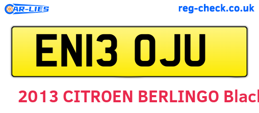 EN13OJU are the vehicle registration plates.