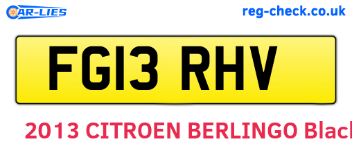 FG13RHV are the vehicle registration plates.