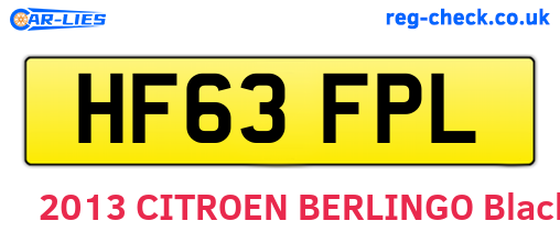 HF63FPL are the vehicle registration plates.