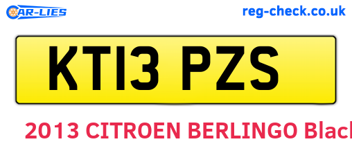 KT13PZS are the vehicle registration plates.