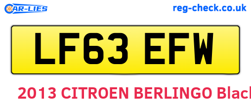 LF63EFW are the vehicle registration plates.