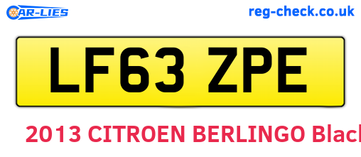 LF63ZPE are the vehicle registration plates.