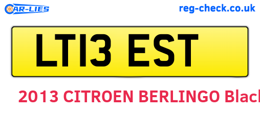 LT13EST are the vehicle registration plates.