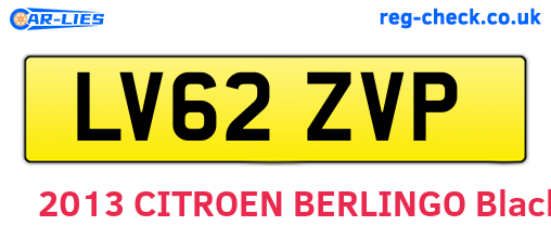 LV62ZVP are the vehicle registration plates.