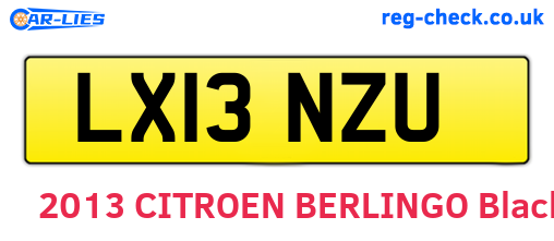 LX13NZU are the vehicle registration plates.