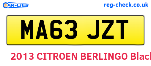 MA63JZT are the vehicle registration plates.