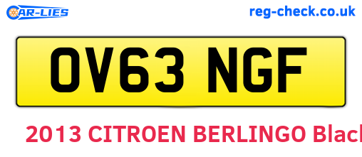 OV63NGF are the vehicle registration plates.