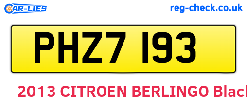 PHZ7193 are the vehicle registration plates.