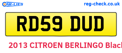 RD59DUD are the vehicle registration plates.