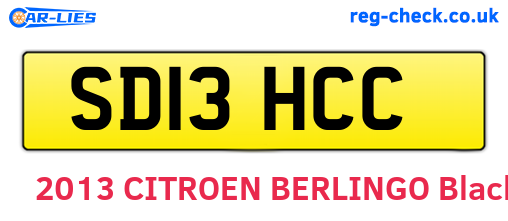 SD13HCC are the vehicle registration plates.
