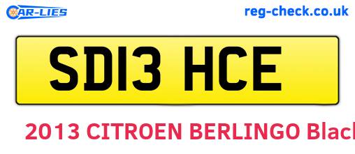 SD13HCE are the vehicle registration plates.