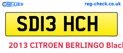 SD13HCH are the vehicle registration plates.