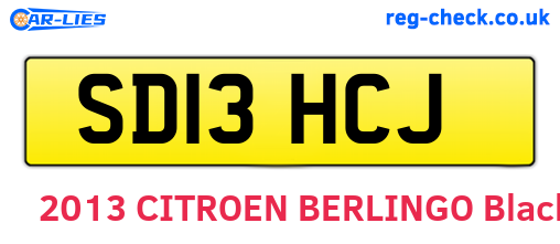 SD13HCJ are the vehicle registration plates.