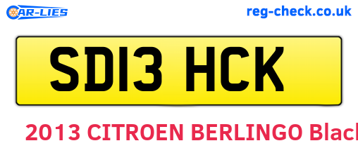 SD13HCK are the vehicle registration plates.
