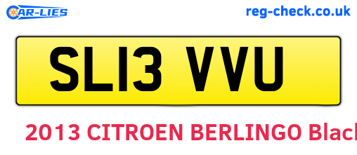 SL13VVU are the vehicle registration plates.