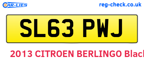 SL63PWJ are the vehicle registration plates.