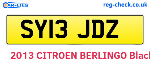 SY13JDZ are the vehicle registration plates.