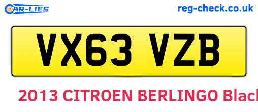 VX63VZB are the vehicle registration plates.