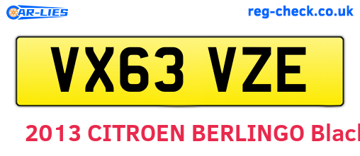 VX63VZE are the vehicle registration plates.