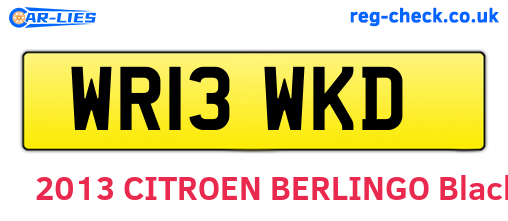 WR13WKD are the vehicle registration plates.
