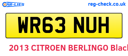 WR63NUH are the vehicle registration plates.