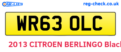 WR63OLC are the vehicle registration plates.