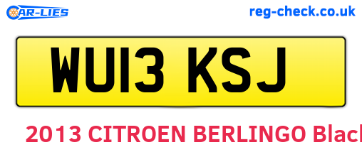 WU13KSJ are the vehicle registration plates.