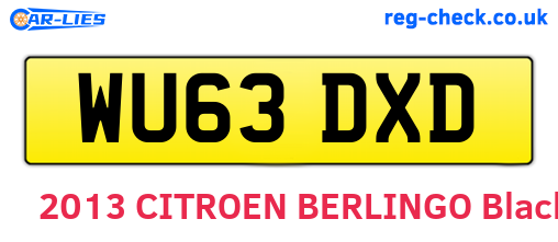 WU63DXD are the vehicle registration plates.