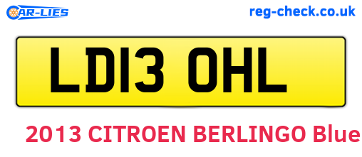 LD13OHL are the vehicle registration plates.