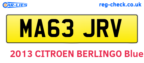 MA63JRV are the vehicle registration plates.