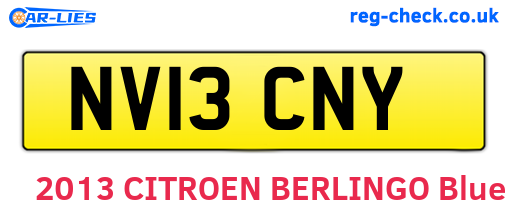 NV13CNY are the vehicle registration plates.