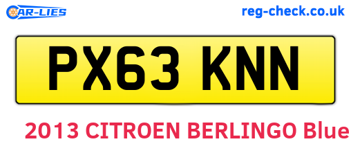 PX63KNN are the vehicle registration plates.