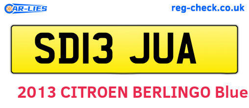 SD13JUA are the vehicle registration plates.