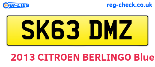 SK63DMZ are the vehicle registration plates.