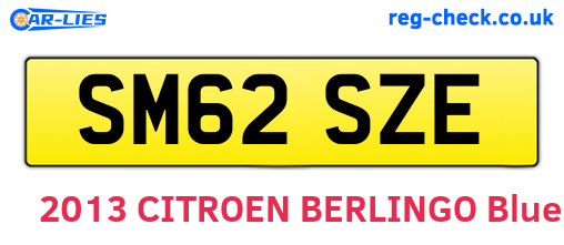 SM62SZE are the vehicle registration plates.
