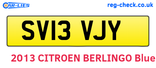 SV13VJY are the vehicle registration plates.