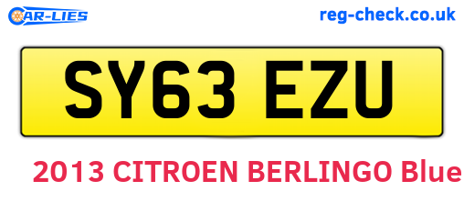 SY63EZU are the vehicle registration plates.