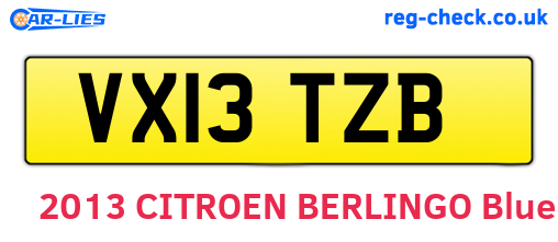 VX13TZB are the vehicle registration plates.