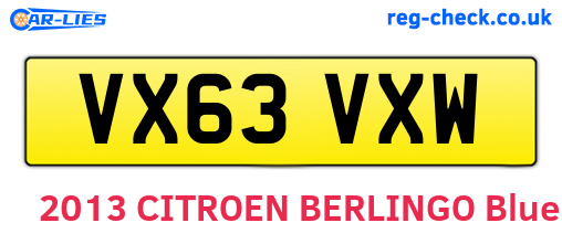 VX63VXW are the vehicle registration plates.