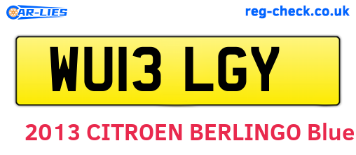 WU13LGY are the vehicle registration plates.