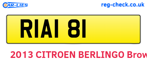 RIA181 are the vehicle registration plates.