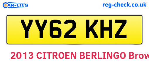 YY62KHZ are the vehicle registration plates.