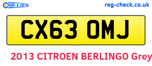 CX63OMJ are the vehicle registration plates.