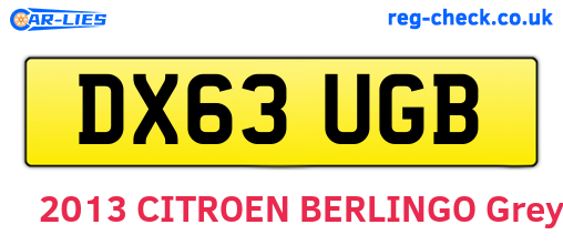 DX63UGB are the vehicle registration plates.