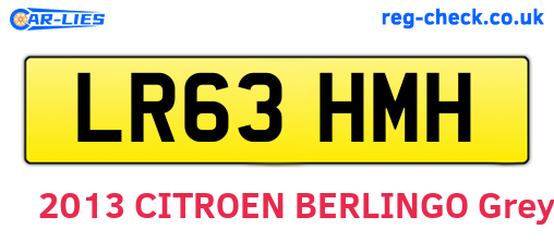 LR63HMH are the vehicle registration plates.