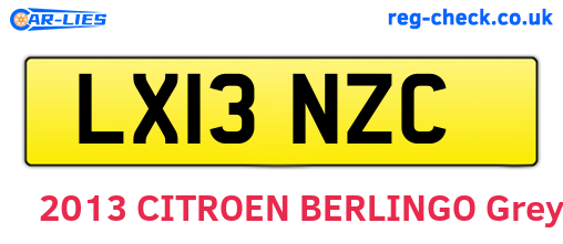 LX13NZC are the vehicle registration plates.