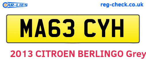 MA63CYH are the vehicle registration plates.