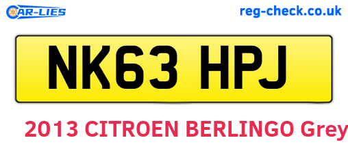 NK63HPJ are the vehicle registration plates.