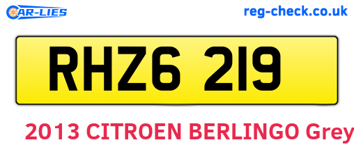 RHZ6219 are the vehicle registration plates.