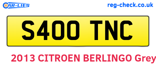 S400TNC are the vehicle registration plates.